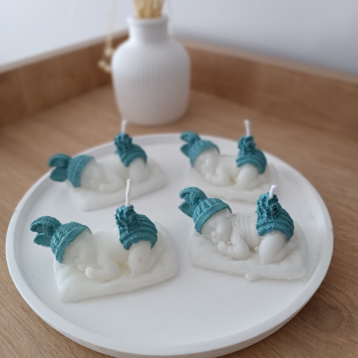 Bebek Cinsiyet Öğrenme Partisi Hediyelik  Erkek Bebek Mavi Mum ( 5 adet)